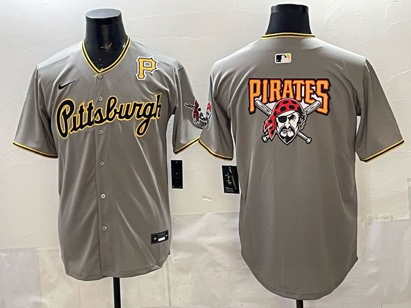 Men Pittsburgh Pirates Blank Grey Game 2026 Nike MLB Jersey style 007->pittsburgh pirates->MLB Jersey